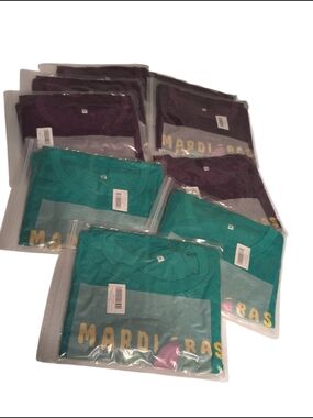 5 Lb Lot 9 Mardi Gras Graphic Tee - Teal & Purple Resell New Tshirt S M XL